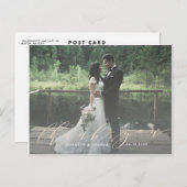 Gold Calligraphy Script Foto Bedankt Faux Folie Briefkaart (Voorkant / Achterkant)