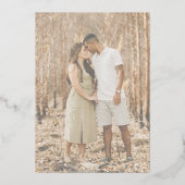 Gold Calligraphy Script Green minimaliseren Folie Uitnodiging (Achterkant)