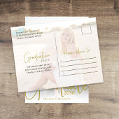 Gold Calligraphy Script minimalist Two Photo Briefkaart