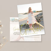 Gold Calligraphy Script minimalist Two Photo Briefkaart