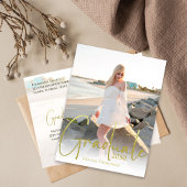 Gold Calligraphy Script minimalist Two Photo Briefkaart