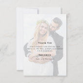 Gold Calligraphy Script Moderne Simple Two Photo Bedankkaart (Achterkant)