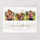 Gold Calligraphy Script Photo QR Code Budget Aankondigingskaart (Voorkant)