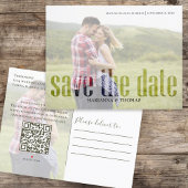 Gold Calligraphy Script Photo QR Code Budget Aankondigingskaart