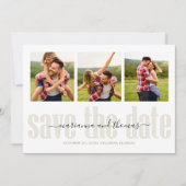 Gold Calligraphy Script Stylish Multi Photo Save The Date (Voorkant)