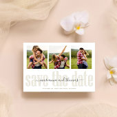 Gold Calligraphy Script Stylish Photo QR Code Save The Date