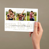 Gold Calligraphy Script Stylish Photo QR Code Save The Date