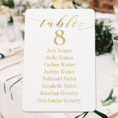 Gold Calligraphy Seating Chart Kaart