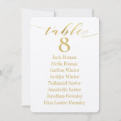 Gold Calligraphy Seating Chart Kaart (Voorkant)