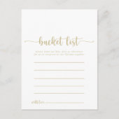 Gold Calligraphy Simple Bucket List-kaarten Briefkaart (Voorkant)