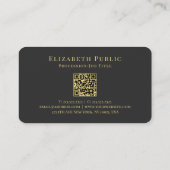 Gold Calligraphy Tekstnaam QR Code Script Luxury Visitekaartje (Achterkant)