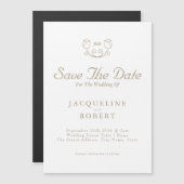 Gold Calligraphy Tulip Save the Date Wedding Magnetische Uitnodiging (Voorkant / Achterkant)