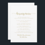 Gold Calligraphy Weddenemenmenu Spaarkaart<br><div class="desc">Deze gouden kalligrafie bruiloft kissingmenu is perfect voor een rustige trouwreceptie. Het eenvoudige en elegante ontwerp kenmerkt klassieke en fancy manuscripttypografie in goud.</div>