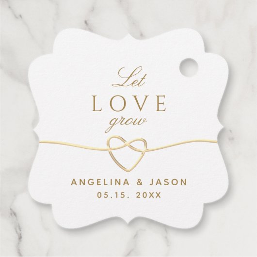 Gold Calligraphy Wedding Bedankjes Labels (Achterkant)