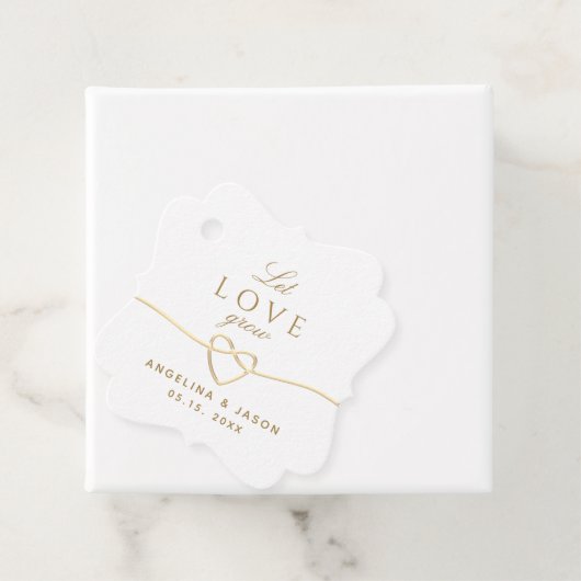 Gold Calligraphy Wedding Bedankjes Labels (In situ)