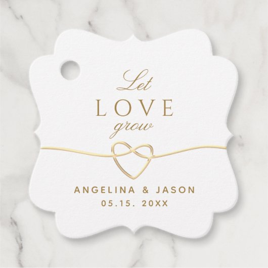 Gold Calligraphy Wedding Bedankjes Labels (Voorkant)