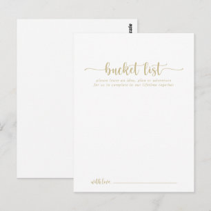 Gold Calligraphy Wedding Bucket List-kaarten Briefkaart