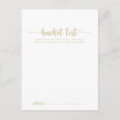 Gold Calligraphy Wedding Bucket List-kaarten Briefkaart (Voorkant)