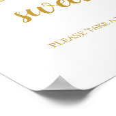 Gold Calligraphy Wedding Love is Sweet Sign Poster (Hoek)