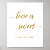 Gold Calligraphy Wedding Love is Sweet Sign Poster (Voorkant)
