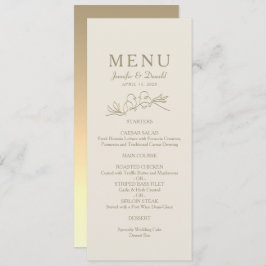 Gold Calligraphy Wedding Menu