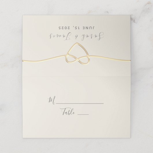 Gold Calligraphy Wedding Plaatskaartje (Buitenkant ongevouwen)