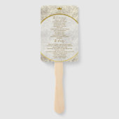 Gold Calligraphy Wedding Programme Handwaaier (Achterkant)