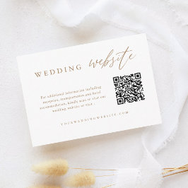 Gold Calligraphy Wedding QR Code Wedding Website Informatiekaartje
