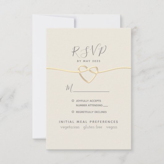 Gold Calligraphy Wedding RSVP Kaartje (Voorkant)