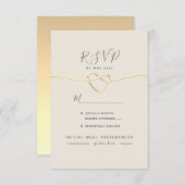 Gold Calligraphy Wedding RSVP Kaartje (Voorkant / Achterkant)