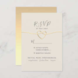 Gold Calligraphy Wedding RSVP Kaartje