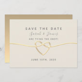 Gold Calligraphy Wedding Save The Date (Voorkant / Achterkant)