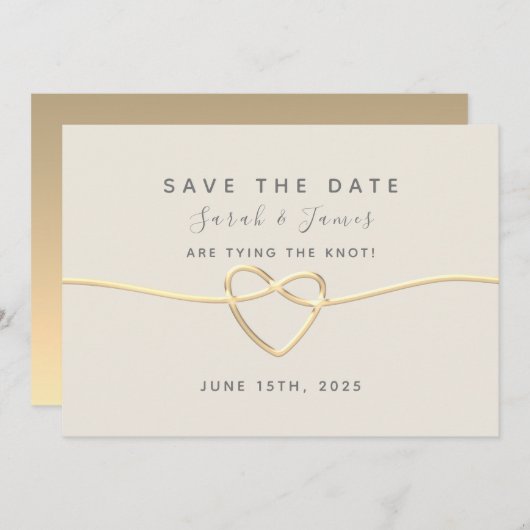 Gold Calligraphy Wedding Save The Date (Voorkant / Achterkant)