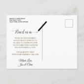 Gold Calligraphy Wedding Save the Date Maroon Aankondigingskaart (Achterkant)