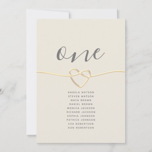 Gold Calligraphy Wedding Seating Chart (Voorkant)