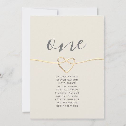 Gold Calligraphy Wedding Seating Chart (Achterkant)