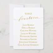 Gold Calligraphy Wedding Seating Chart Kaart (Voorkant)