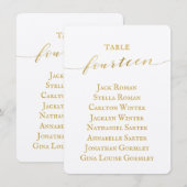Gold Calligraphy Wedding Seating Chart Kaart (Voorkant / Achterkant)
