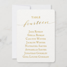 Gold Calligraphy Wedding Seating Chart Kaart
