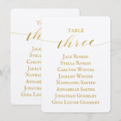 Gold Calligraphy Wedding Seating Chart Kaart (Voorkant / Achterkant)