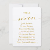 Gold Calligraphy Wedding Seating Chart Kaart (Achterkant)