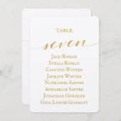 Gold Calligraphy Wedding Seating Chart Kaart (Voorkant / Achterkant)