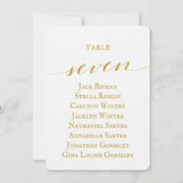 Gold Calligraphy Wedding Seating Chart Kaart