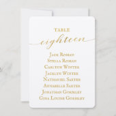Gold Calligraphy Wedding Seating Chart Kaart (Voorkant)