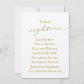 Gold Calligraphy Wedding Seating Chart Kaart (Achterkant)