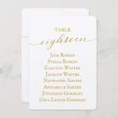 Gold Calligraphy Wedding Seating Chart Kaart (Voorkant / Achterkant)