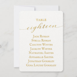 Gold Calligraphy Wedding Seating Chart Kaart