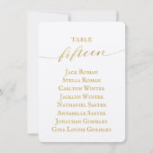 Gold Calligraphy Wedding Seating Chart Kaart (Achterkant)