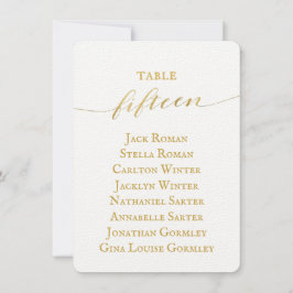 Gold Calligraphy Wedding Seating Chart Kaart