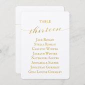 Gold Calligraphy Wedding Seating Chart Kaart (Voorkant / Achterkant)